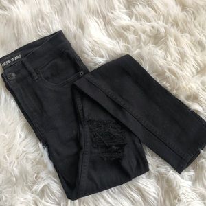 Express Black Distressed Skinny Jeans